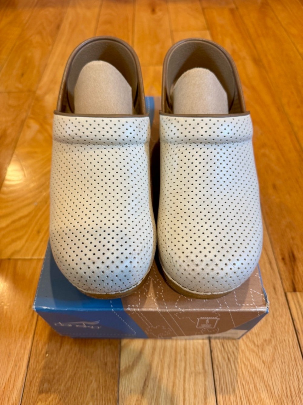 Dansko Women's Perforated Slip-On Clogs in Ivory